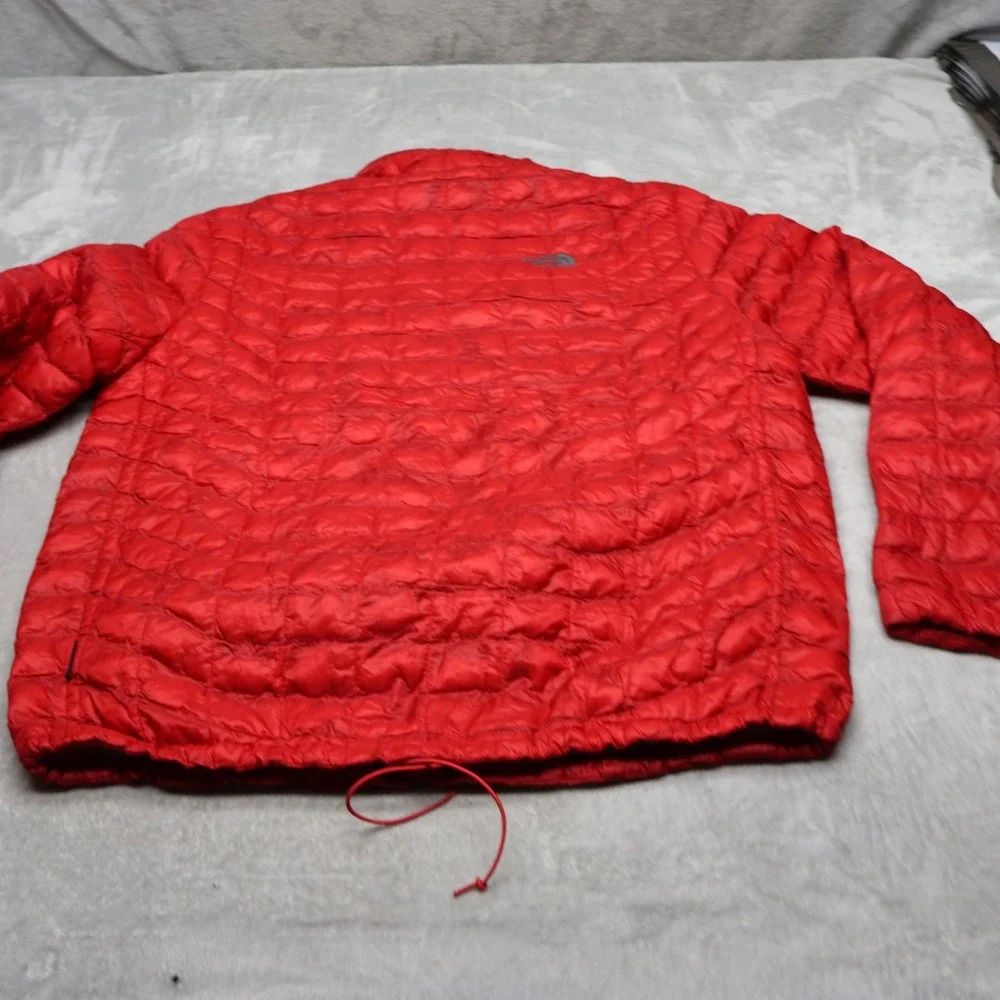 North Face Jacket Men XL Red Quilted Full Zip Thermoball Insulated Winter Puffer